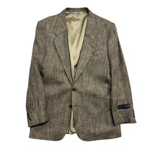 NEW vtg 90s Kenneth Roberts 40R 41R Tan Silk Blazer Jacket Sport Suit Coat USA